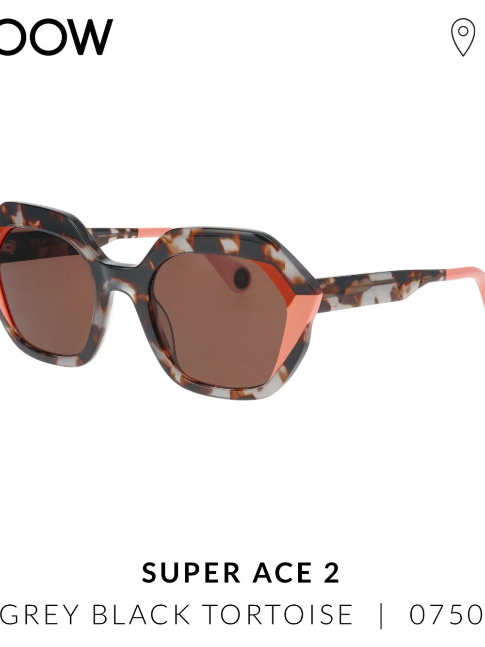 Woow Super Ace 2 Sunglasses - Grey Black Tortoise with Pink Accents